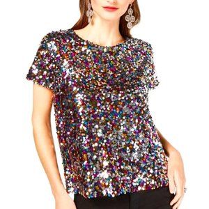 INC International Concepts Multi-Color Sequin Top
